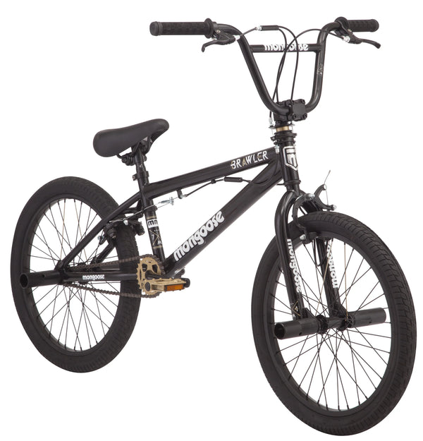 BRAWLER Boys' Freestyle BMX Bike, 20" Wheels, Black
