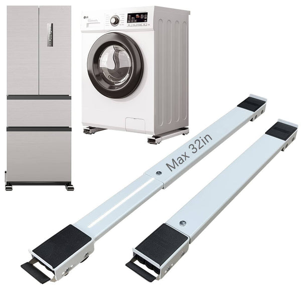Appliance Rollers Heavy Duty,Max 32in,Second Generation Extendable Appliance Rollers Mobile Washing Machine Base Easily Move Washing Machines