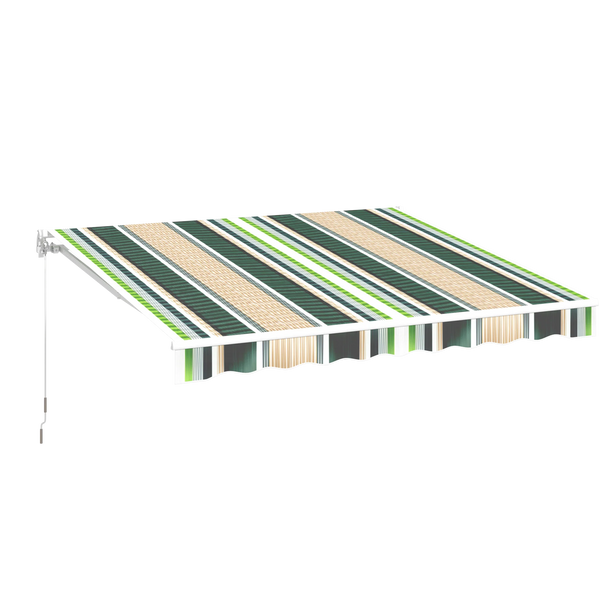 AECOJOY 8.2'×6.5' Manual Retractable Awning Sun Shade, Patio Awning Canopy